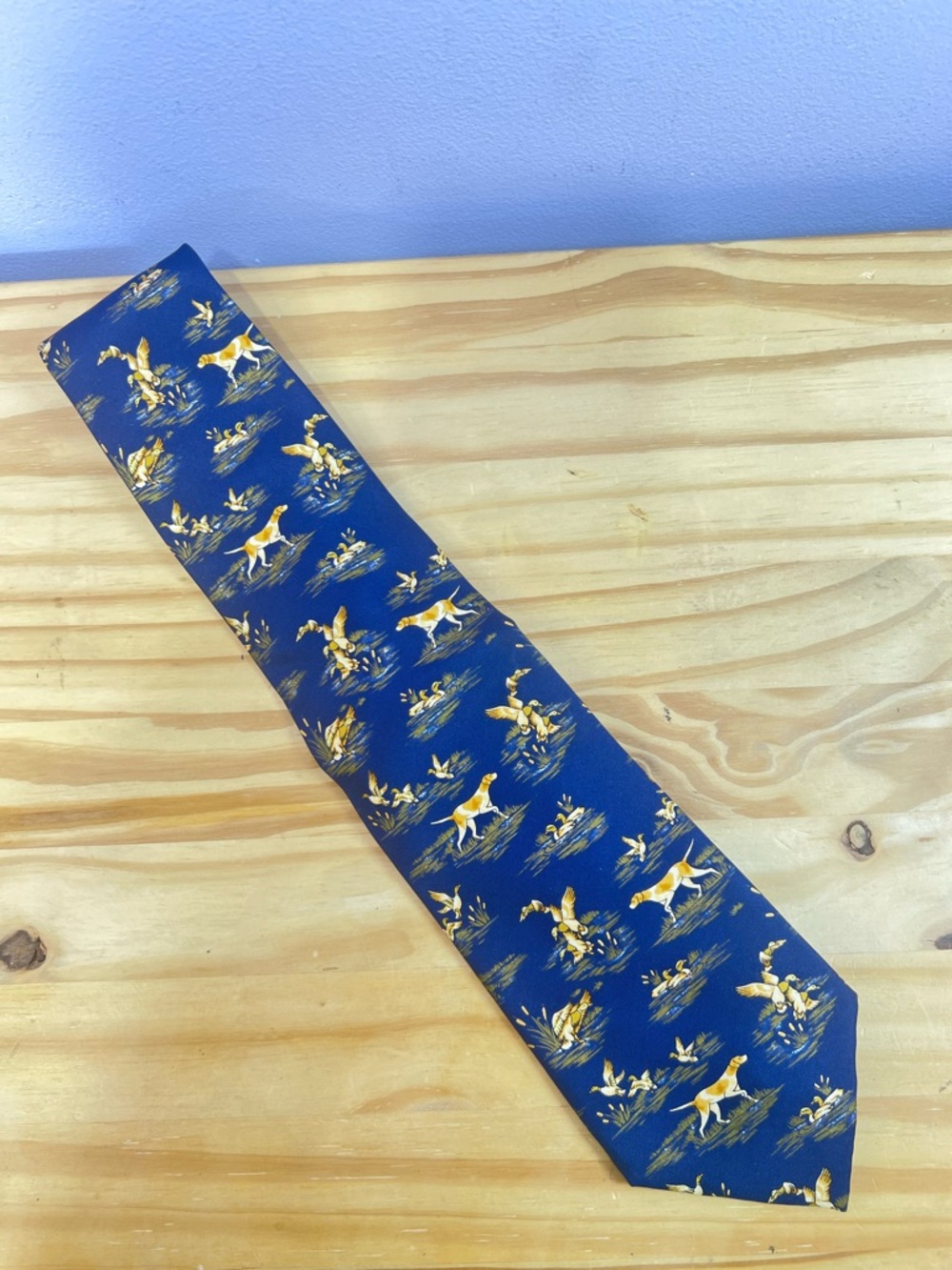 Burberry Dog and Duck Hunting Vintage Silk Tie
